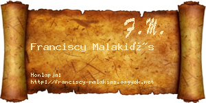 Franciscy Malakiás névjegykártya